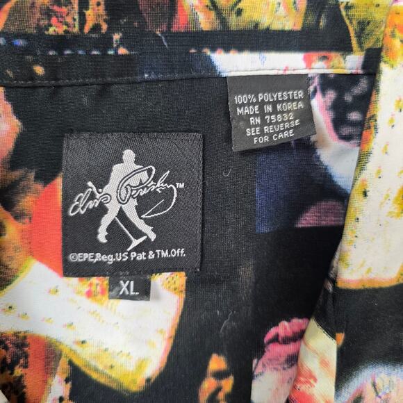 Dragonfly Multicolor Large Casual SS Shirt Elvis Presley Polyester XLarge - Picture 4 of 10